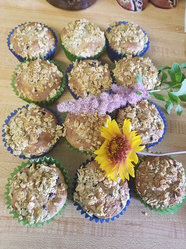LammasLughnasadh Blackberry Muffins with Oat Sunflower Seed Crumble Topping