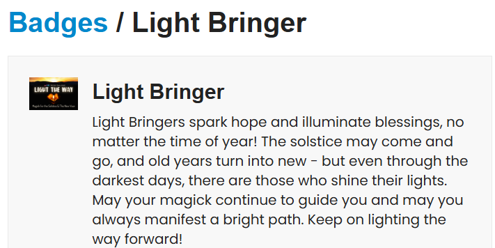 light bringer badge